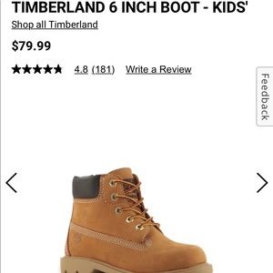 6 inch boys Timberland boots size 10